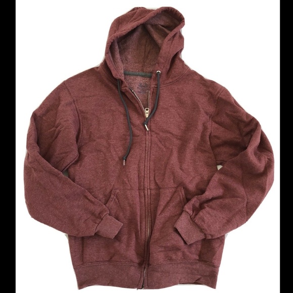 Fruit of the Loom Other - Fruit of The Loom Men's Burgundy Long Sleeved Hood